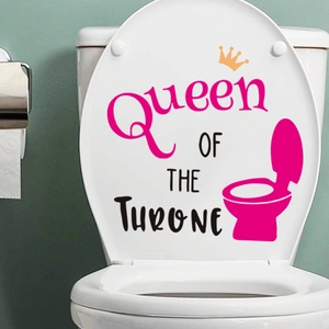 Queen Of The Throne Toilet Lid Sticker Waterproof PVC Funny Crown Decal For Bathroom Home Washroom Decor Removable Self Adhesive