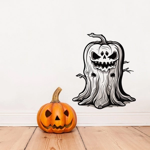 Halloween Pumpkin Monster Wall Sticker Self-Adhesive PVC Waterproof Tree Stump Ghost Decal For Home Party Decoration