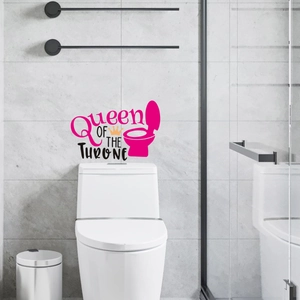 Waterproof Queen of the Throne wall sticker for bathroom decor on marble tile