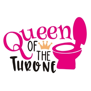 Funny Queen of the Throne waterproof toilet sticker with pink crown and toilet graphic