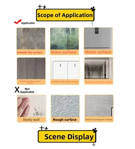 Guide showing suitable surfaces for luminous ghost stickers like glass and smooth metal