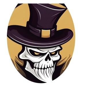 Waterproof skull with purple top hat decorative sticker for bathroom toilet cover lid