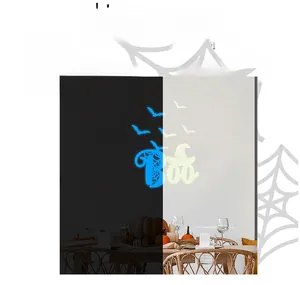 Luminous Halloween wall stickers showing day and night comparison of blue glow effect