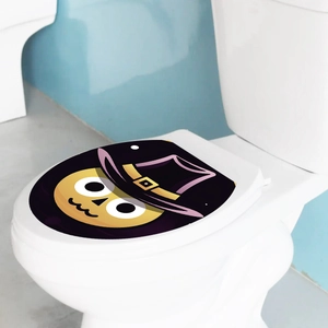 Halloween cartoon wizard toilet lid sticker, waterproof self-adhesive bathroom decoration