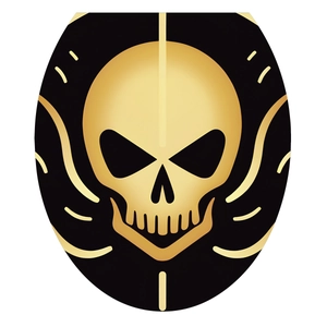 Gothic golden skull decorative sticker for toilet cover or bathroom accessories decor