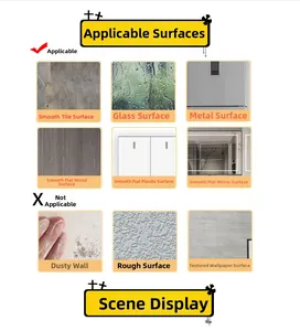 Guide for Halloween wall sticker application surfaces including glass, tile and wood