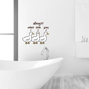 Lustige Enten Wandsticker mit Text Aufkleber für Badezimmer Dekoration Wasserdicht