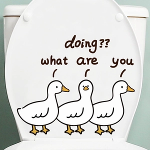 Lustige Enten-Toilettendeckel-Sticker mit Cartoon-Motiven und wasserfesten Vinyl-Dekoren