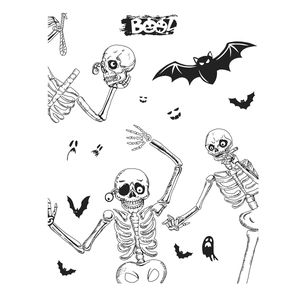 Halloween Skelett und Fledermaus Wandaufkleber Set für Hausdekoration