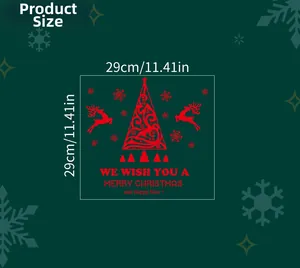 Detailed product size chart for the 29cm x 29cm Christmas wall sticker with reindeer motif