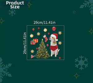 Détails des autocollants de Noël avec motif de Golden Retriever et coffrets cadeaux