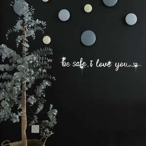 Be Safe I Love You Mirrored Acrylic 3D Wall Sticker Reflective Lettering Quote Heart Home Art Decor For Bedroom Living Room