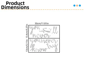 Size specifications for acrylic inspirational wall stickers with motivational quotes