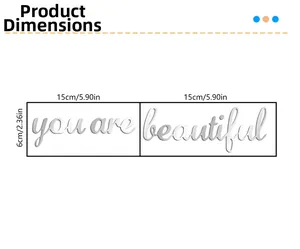 Dimensions détaillées pour les stickers muraux en acrylique effet miroir argent