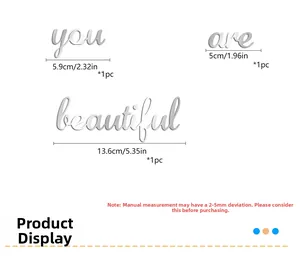 Stickers muraux 3D miroir en acrylique avec dimensions pour you are beautiful déco