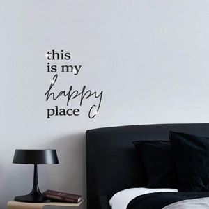 Adesivo murale 3D in acrilico 'this is my happy place' per decorazione casa moderna