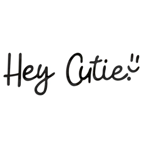 Self-adhesive black acrylic wall sticker featuring Hey Cutie text and smiley face