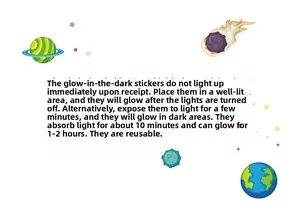 Guide for luminous space wall stickers explaining light absorption and glow performance