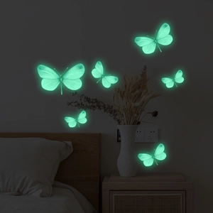 Glow In The Dark Butterfly Wall Stickers Luminous PVC Butterfly Decals For Kids Bedroom Living Room DIY Home Decor