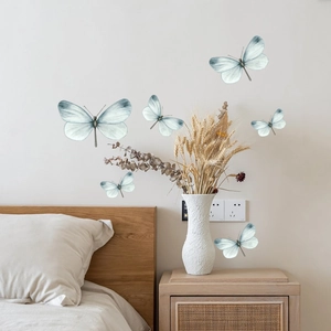 Watercolor blue luminous butterfly wall stickers for children room home wall decor