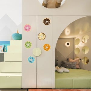 Glow in the dark donut wall stickers in 6 macaron colors for children bedroom decor