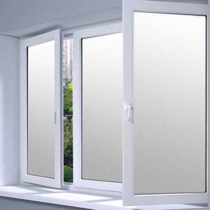 Close-up of frosted privacy window film with matte texture for office and home windows