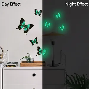 Adesivi murali farfalle luminose con effetto giorno e notte per la decorazione della casa