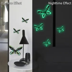 Luminous butterfly wall stickers for home decor with day and night glow effect