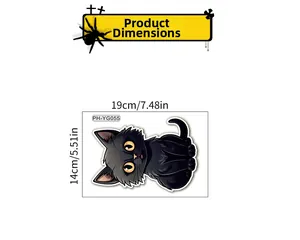 Dimensioni dell'adesivo murale gatto fluorescente: 19 cm x 14 cm per pareti di bambini