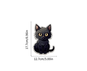 Dimensioni dettagliate di un simpatico adesivo da parete gatto nero luminoso per bambini