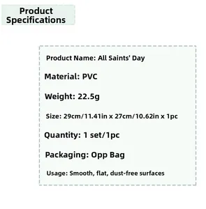 Specifications of PVC Halloween castle window sticker, size 29x27cm, weight 22.5g