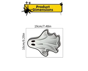 Detailed dimension guide for Halloween ghost wall sticker showing 19cm by 16cm measurements