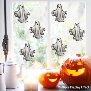 Set of 6 cartoon ghost luminous window stickers for Halloween home wall decoration