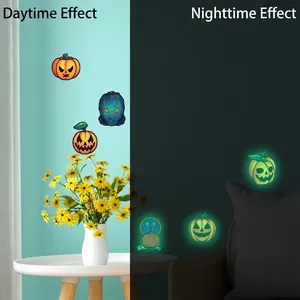 Luminous Halloween pumpkin wall stickers with glow in the dark effect for kids room
