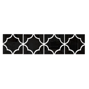 Modern black mirror acrylic wall stickers with geometric quatrefoil pattern for home decor
