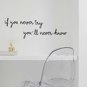 Inspirierender Wandaufkleber mit englischem Spruch in Schreibschrift für Wohnzimmer