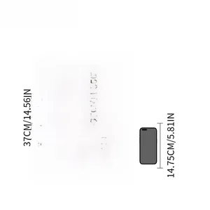 Close-up showing 37cm wall sticker dimensions with 'this is my happy place' text