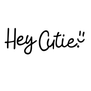 Minimalist 'Hey Cutie' handwritten black vinyl wall sticker for cute room decoration