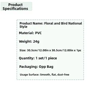 Specifications of PVC New Chinese style circular wall decal with flower and bird motifs