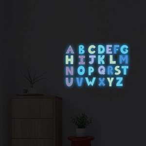 Autocollants muraux alphabet A-Z lumineux brillant dans le noir pour enfants