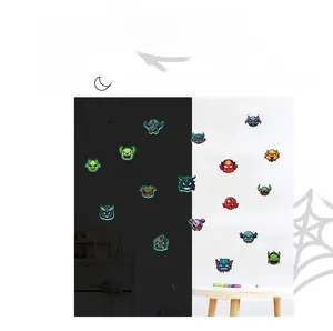 Luminous Halloween wall stickers showing contrast between day look and night glow effect