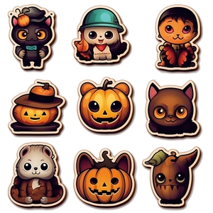 Autocollants Halloween lumineux avec chats noirs et citrouilles pour chambre d'enfant
