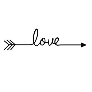 Creative LOVE lettering wall decal with arrow design for modern living room decor