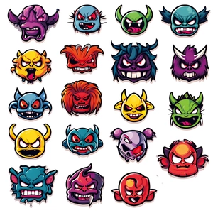 Colorful cartoon monster wall stickers for kids room and creative Halloween decoration