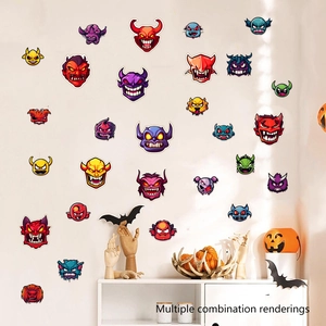 Luminous Halloween monster wall stickers set for kids room festive decoration