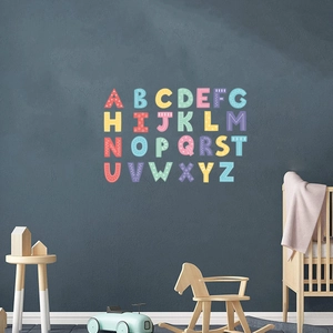 Stickers muraux lumineux 26 lettres de l'alphabet pour chambre d'enfant avec motifs