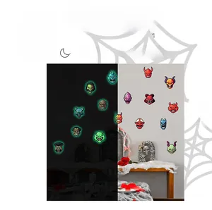 Luminous Halloween stickers showing day and night contrast with monster motifs