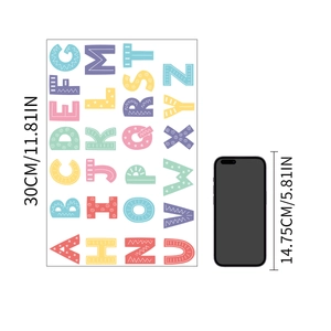 Autocollants muraux 26 lettres alphabet lumineux en couleurs macaron pour enfants
