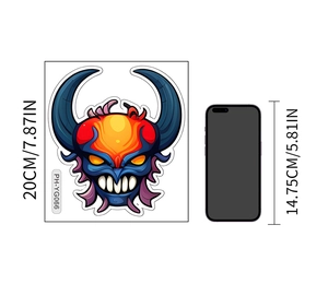 Luminous Halloween monster decal measuring 20cm in height for window decoration