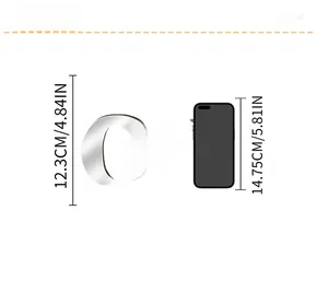 Detailed size comparison of acrylic mirror letter O wall decor next to a smartphone